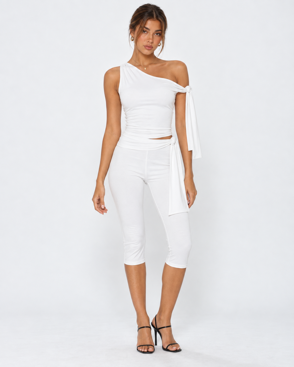 Conjunto de Um Ombro Safira da Noite