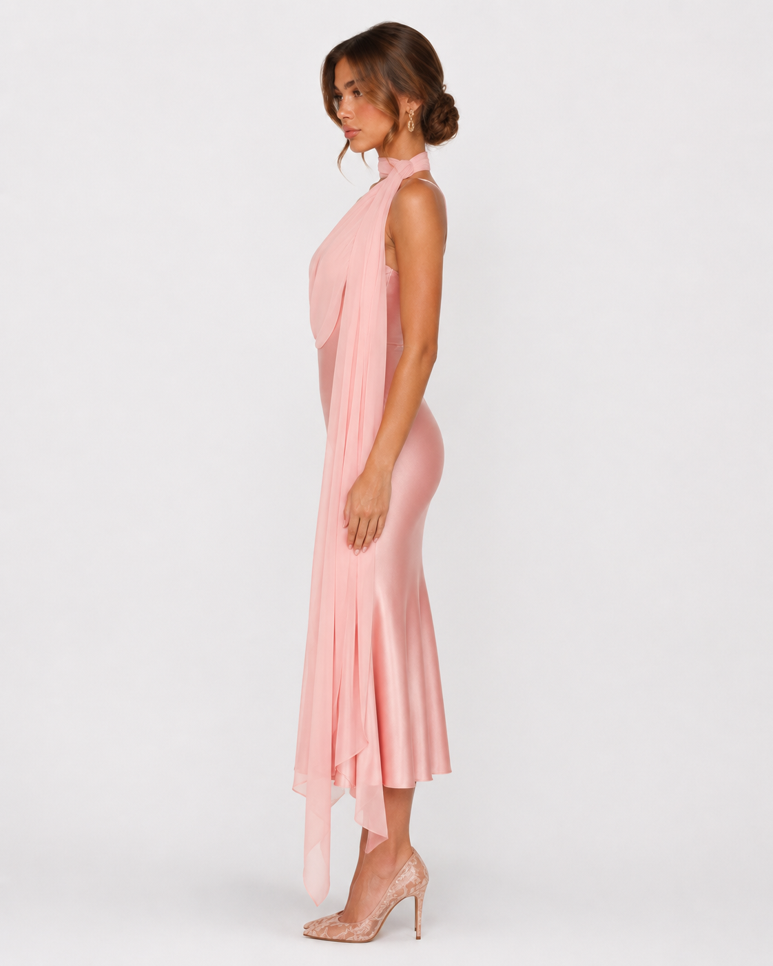 Vestido Midi em Cetim Seraphina