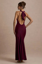 Vestido Longo Bordeaux Elegance