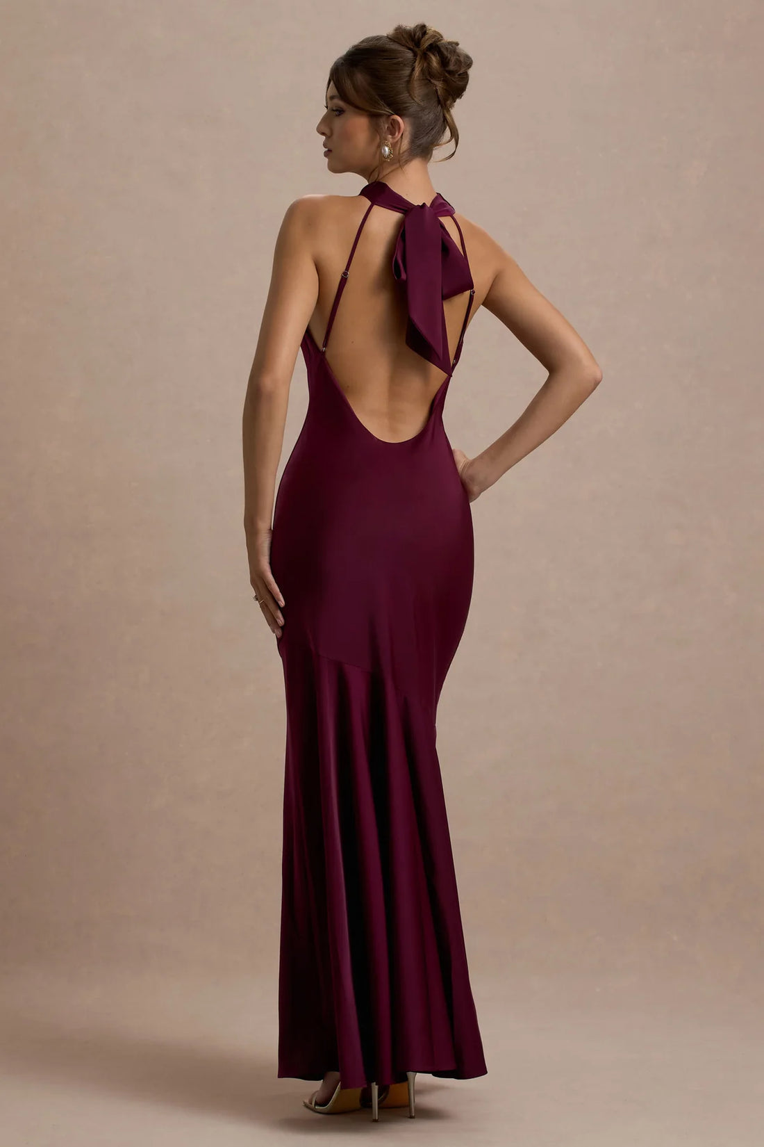 Vestido Longo Bordeaux Elegance