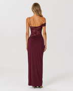 Vestido Longo de Renda de Um Ombro Estela da Primavera