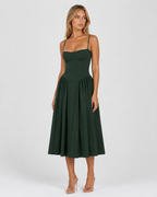 Vestido Midi com Corpete Jasmim da Brisa