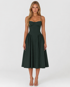 Vestido Midi com Corpete Jasmim da Brisa