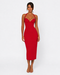 Vestido Midi de Renda com Alças ao Pescoço Aurora da Brisa