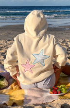 Sweatshirt de Corte Amplo com Capuz e Estrelas