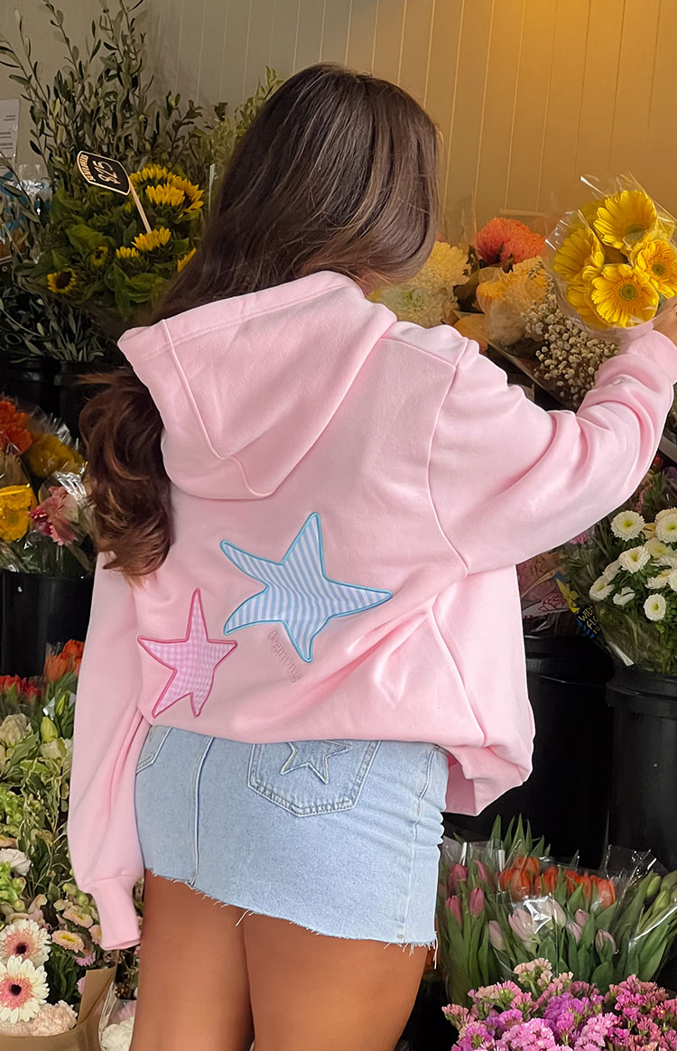Sweatshirt de Corte Amplo com Capuz e Estrelas