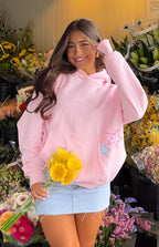 Sweatshirt de Corte Amplo com Capuz e Estrelas