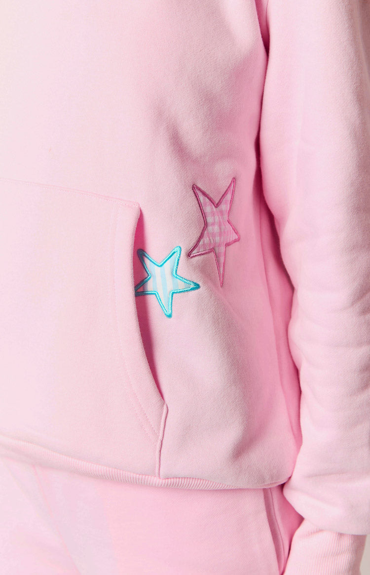 Sweatshirt de Corte Amplo com Capuz e Estrelas