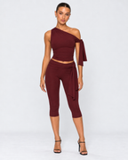 Conjunto de Um Ombro Safira da Noite