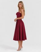 Vestido Midi com Corpete Jasmim da Brisa