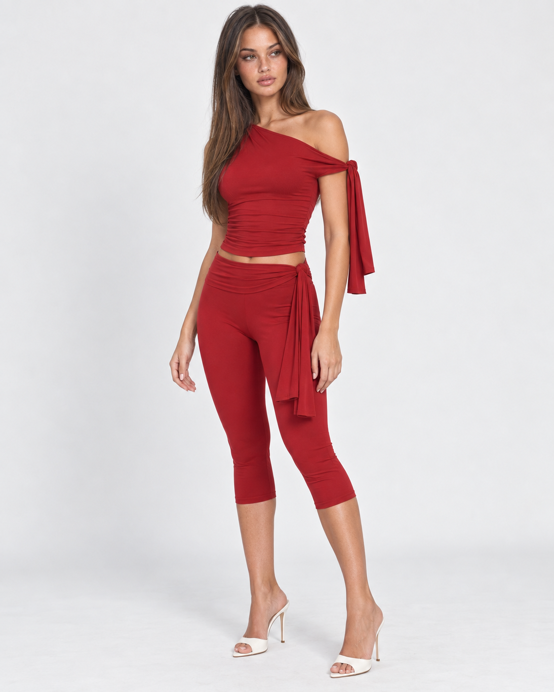 Conjunto de Um Ombro Safira da Noite