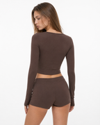 Conjunto de Manga Comprida Violeta da Riviera
