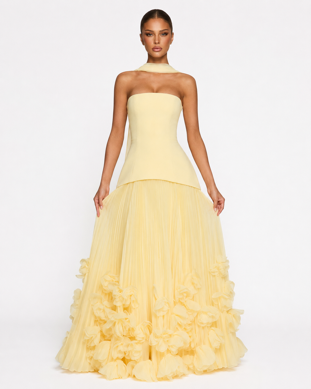 Vestido Longo Floral sem Alças Riviera da Brisa