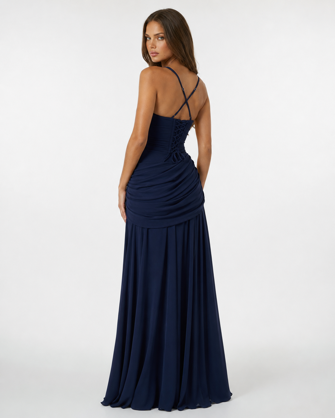 Vestido Longo Drapeado Cristal do Vale