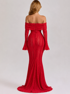 Vestido Longo de Renda com Laço Camélia da Primavera