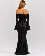 Vestido Longo de Renda com Laço Camélia da Primavera