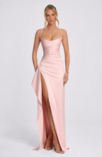 Vestido Longo em Cetim Serena da Primavera