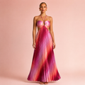 Vestido Aurora Rosa Plissado