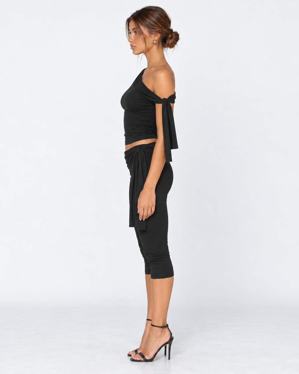 Conjunto de Um Ombro Safira da Noite