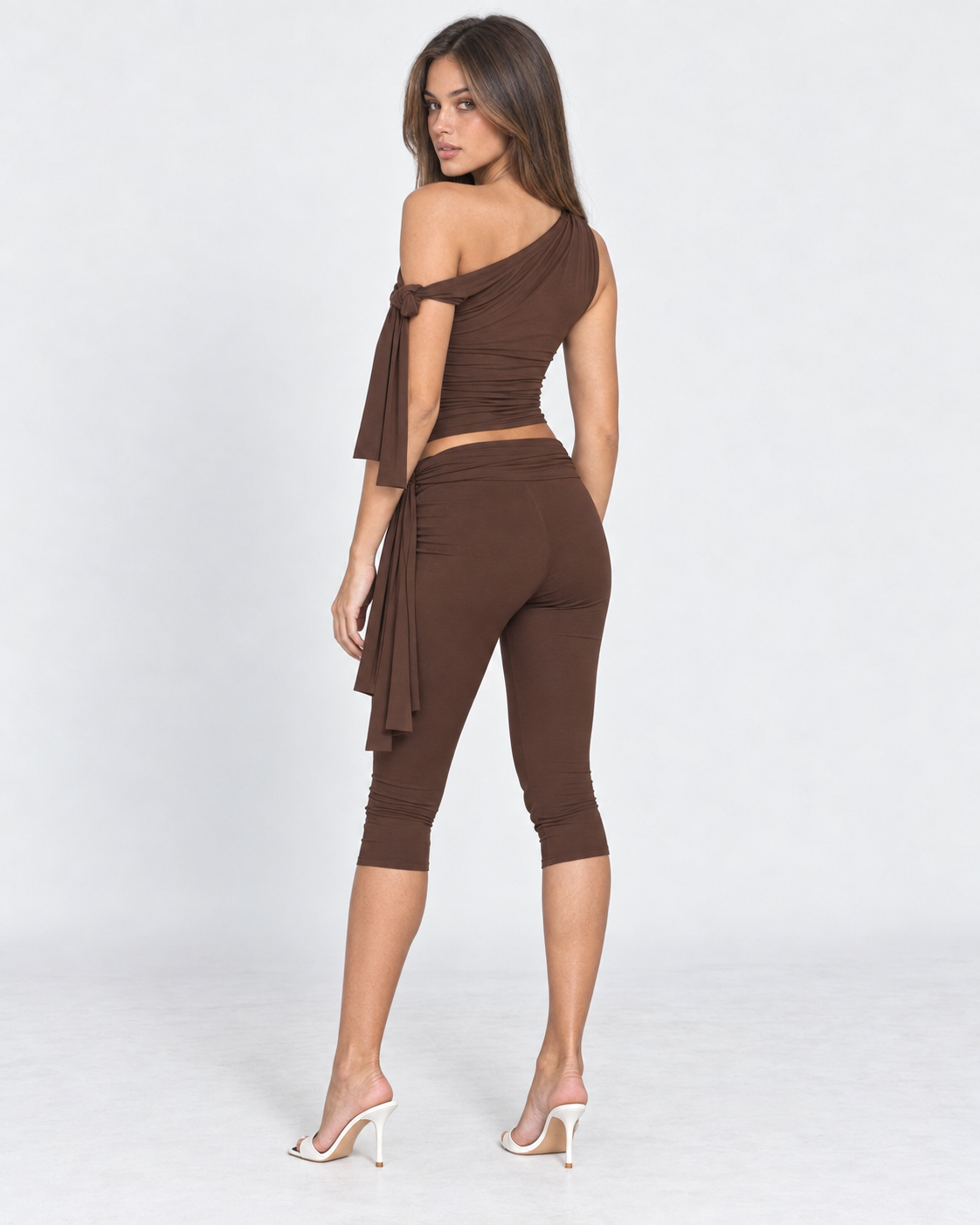 Conjunto de Um Ombro Safira da Noite