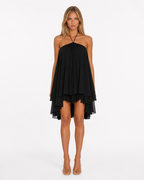 Vestido Curto com Alças ao Pescoço Oliva da Brisa
