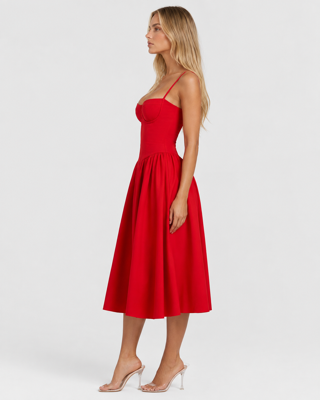 Vestido Midi com Corpete Jasmim da Brisa