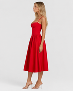 Vestido Midi com Corpete Jasmim da Brisa