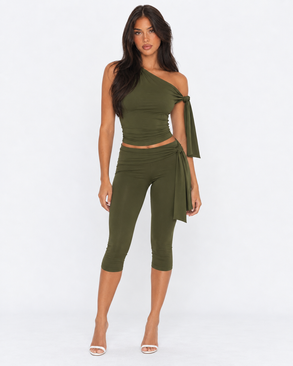 Conjunto de Um Ombro Safira da Noite