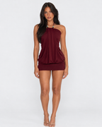 Vestido Curto com Alças ao Pescoço Luz da Brisa