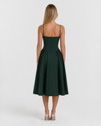 Vestido Midi com Corpete Jasmim da Brisa