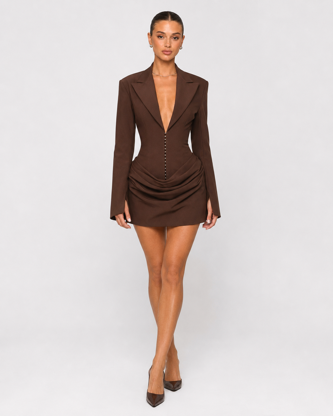 Vestido Curto de Corte Blazer