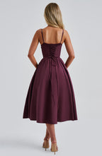 Vestido Amélia Bordeaux