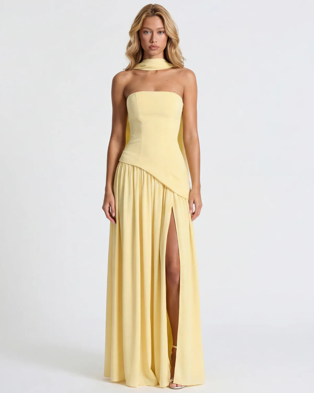 Vestido Longo Chiffon Fenda