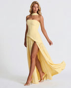 Vestido Longo Chiffon Fenda