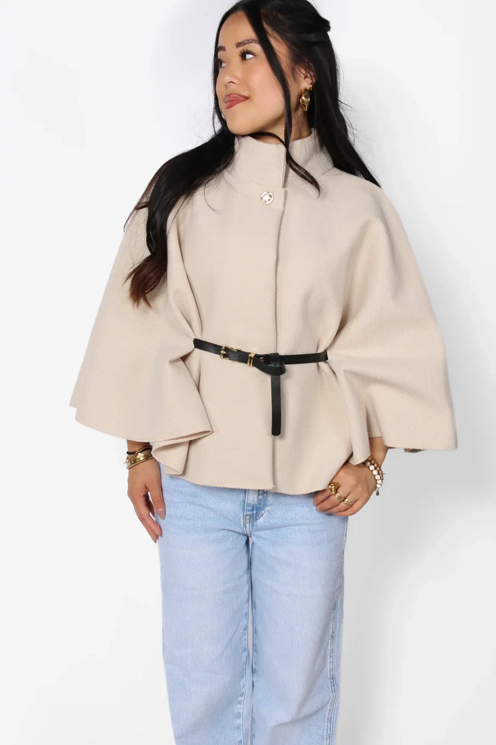 Poncho com Cinto Nova