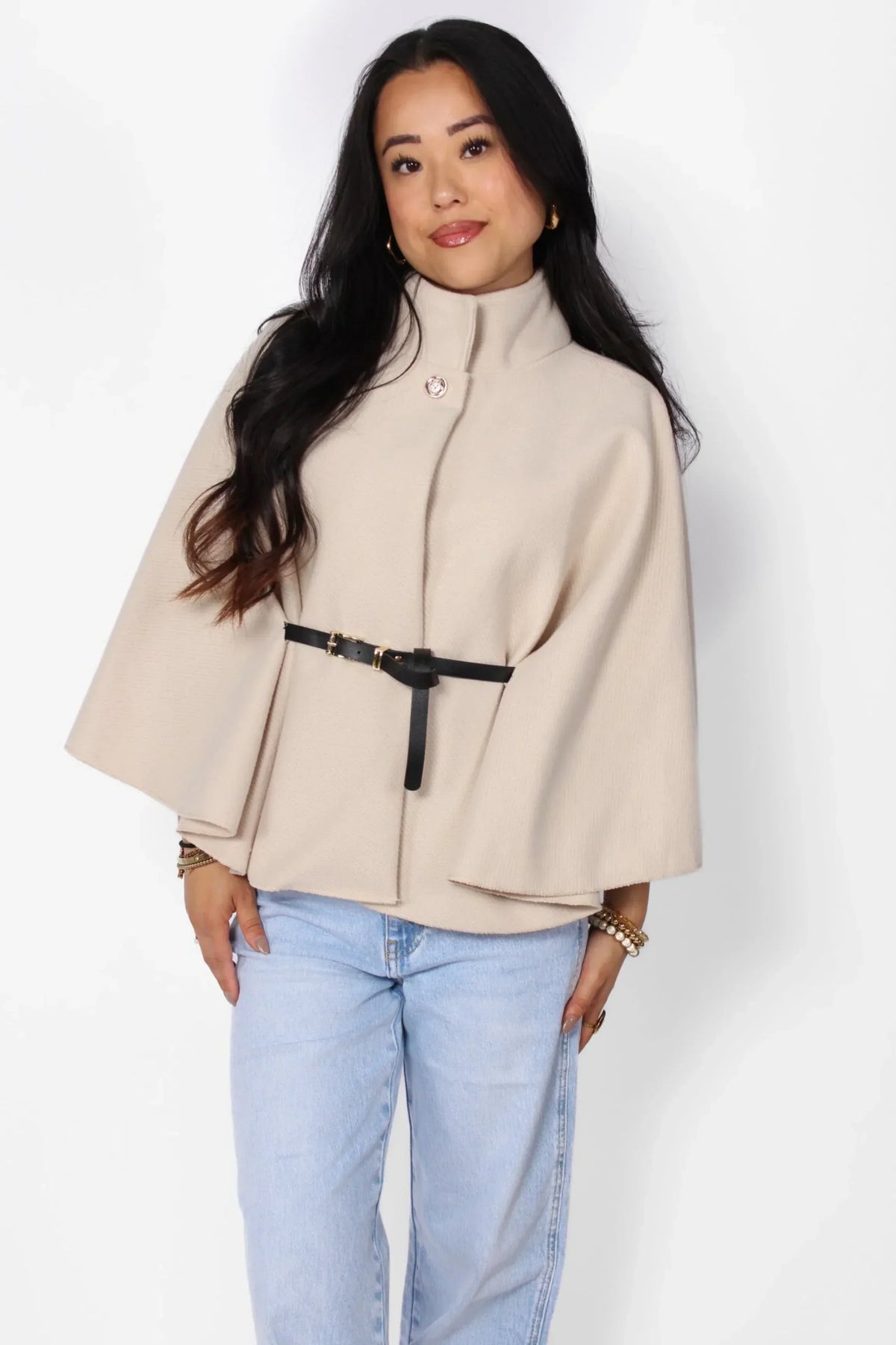Poncho com Cinto Nova