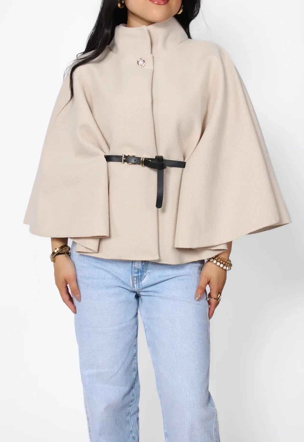 Poncho com Cinto Nova