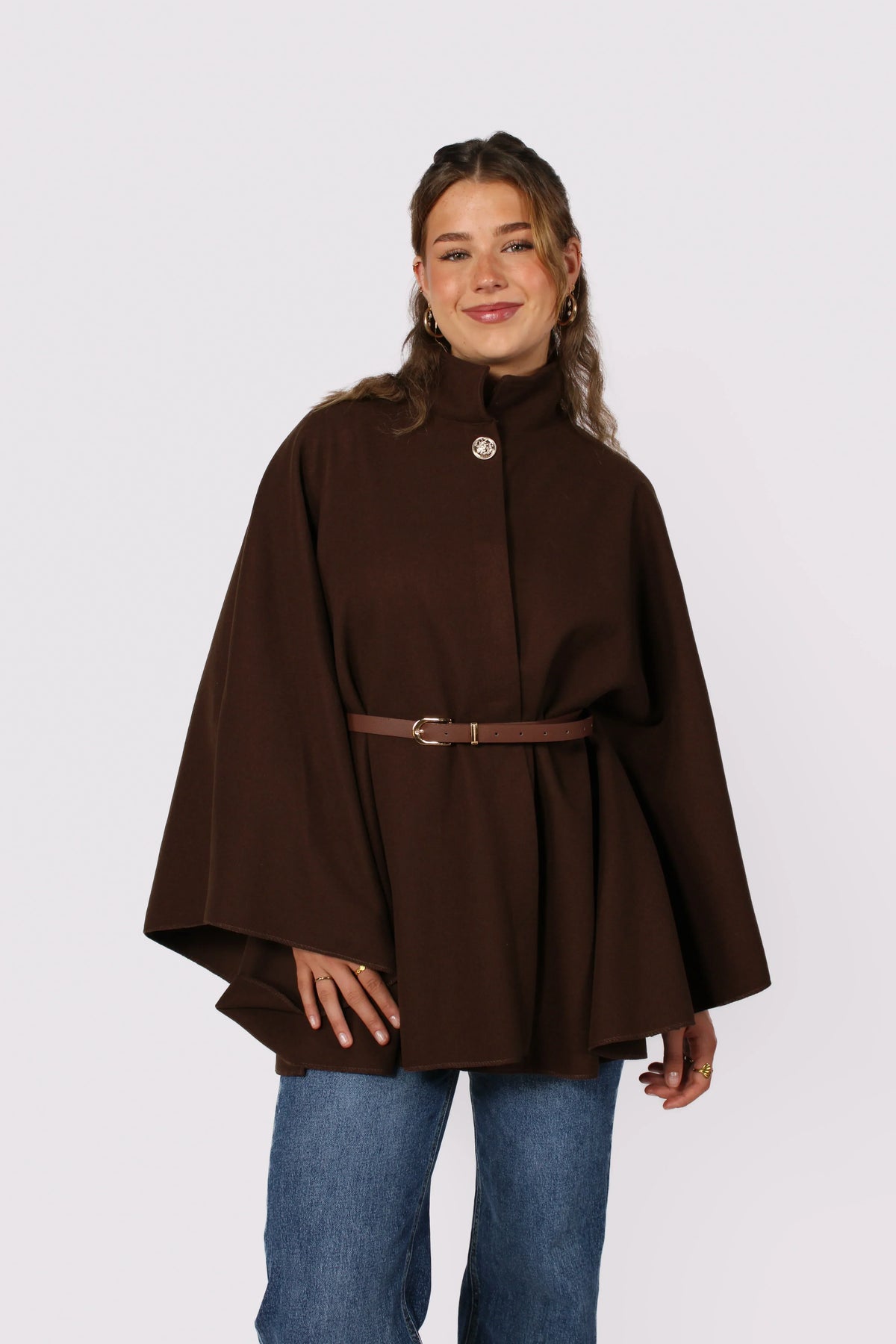 Poncho com Cinto Freya