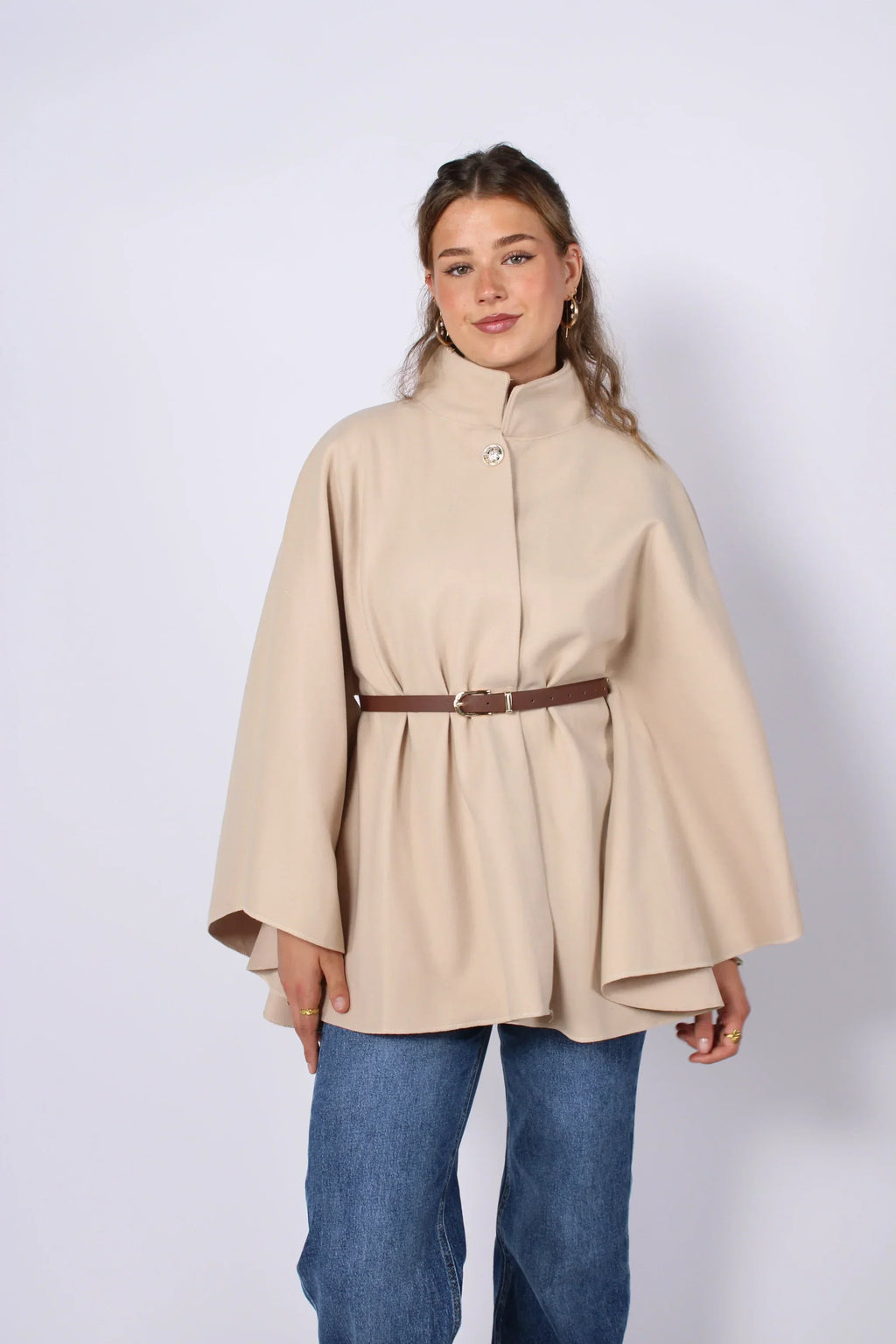 Poncho com Cinto Freya