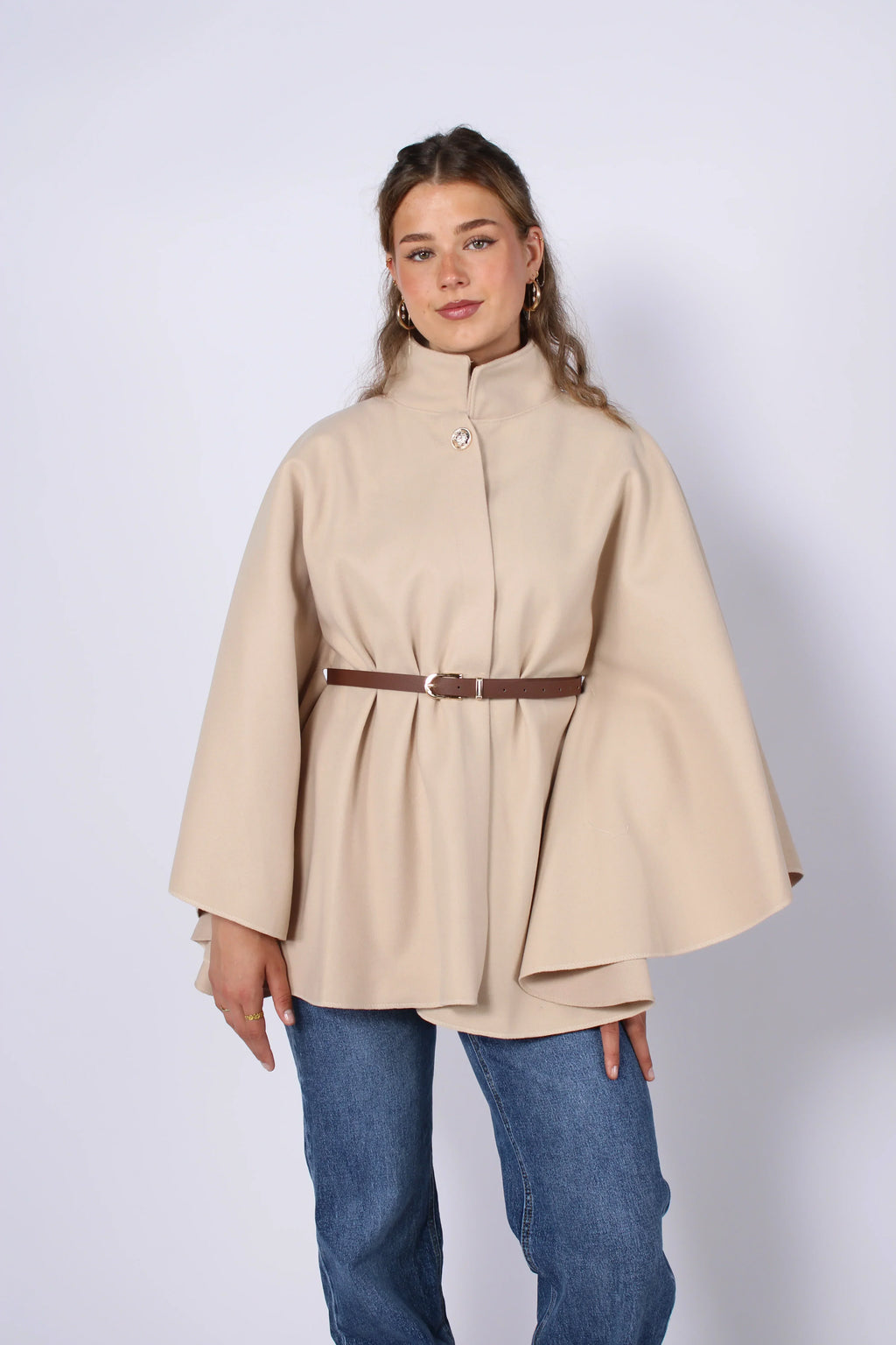 Poncho com Cinto Freya