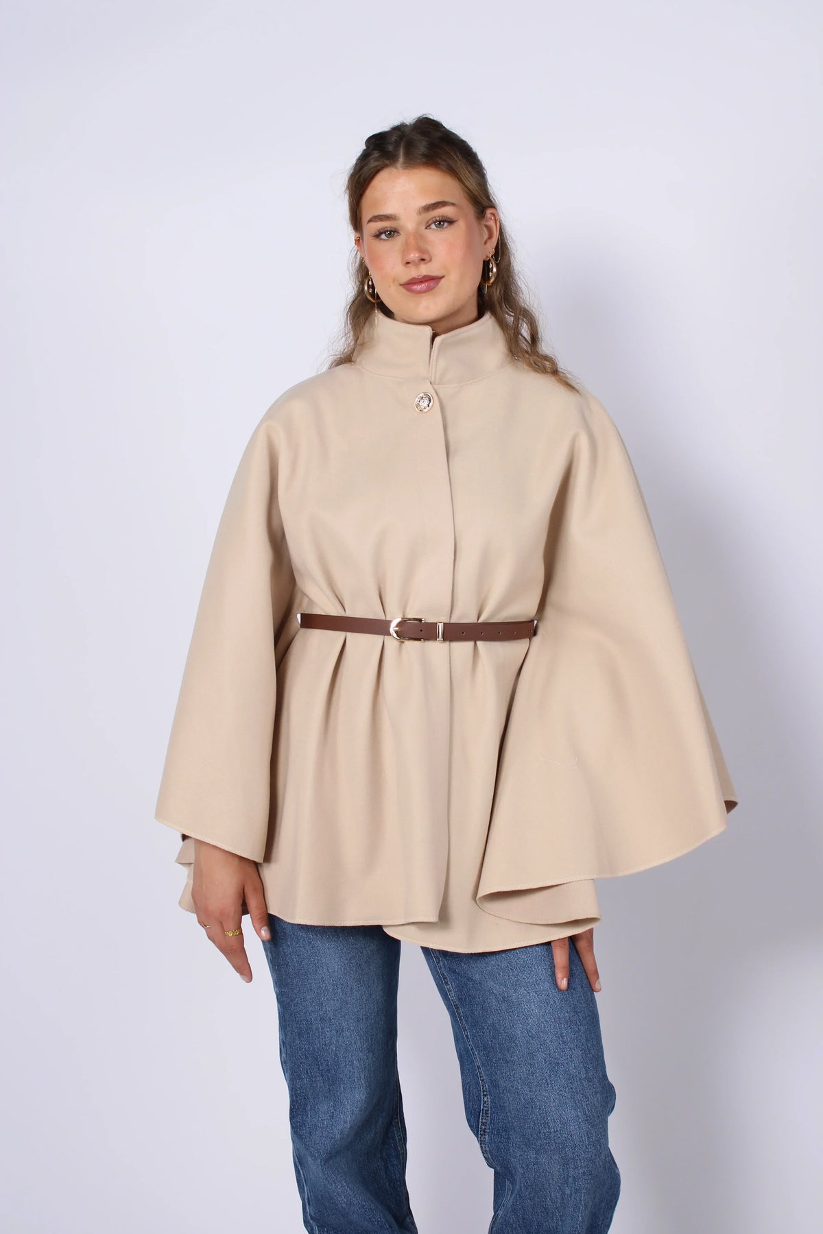 Poncho com Cinto Freya