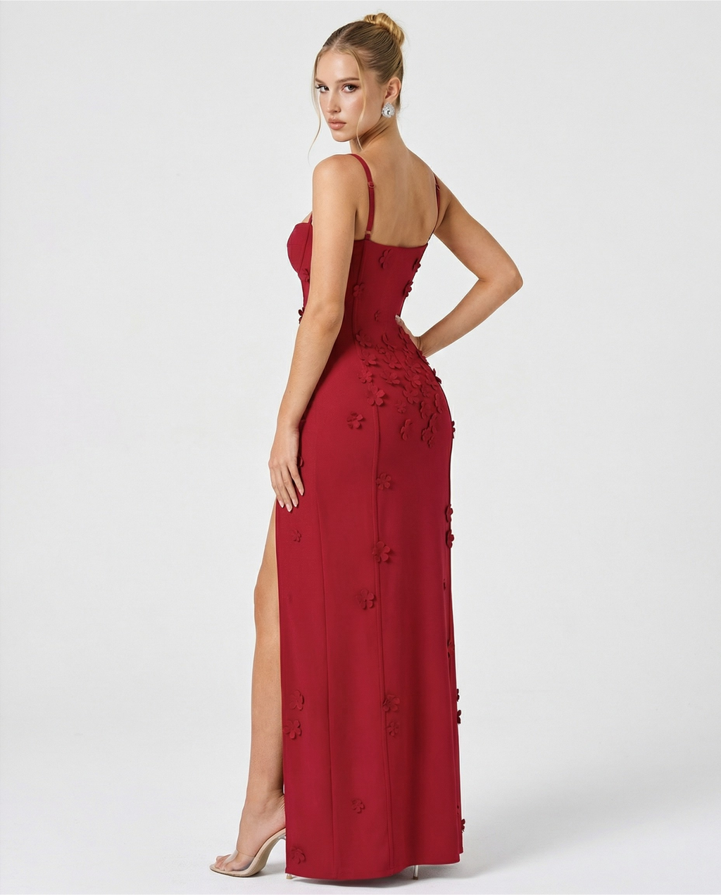 Vestido Longo Floral com Corpete Oliva da Primavera