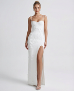 Vestido Longo Floral com Corpete Oliva da Primavera