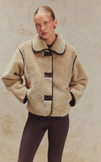 PrettyLittleThing Beige Borg Cropped Coat 4