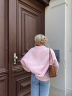 Camisola de Malha Rosa de Corte Amplo