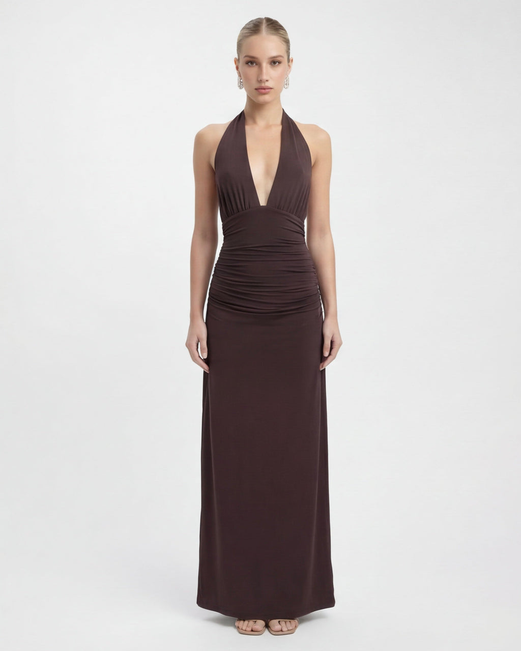 Vestido Longo com Alças ao Pescoço Riviera da Primavera