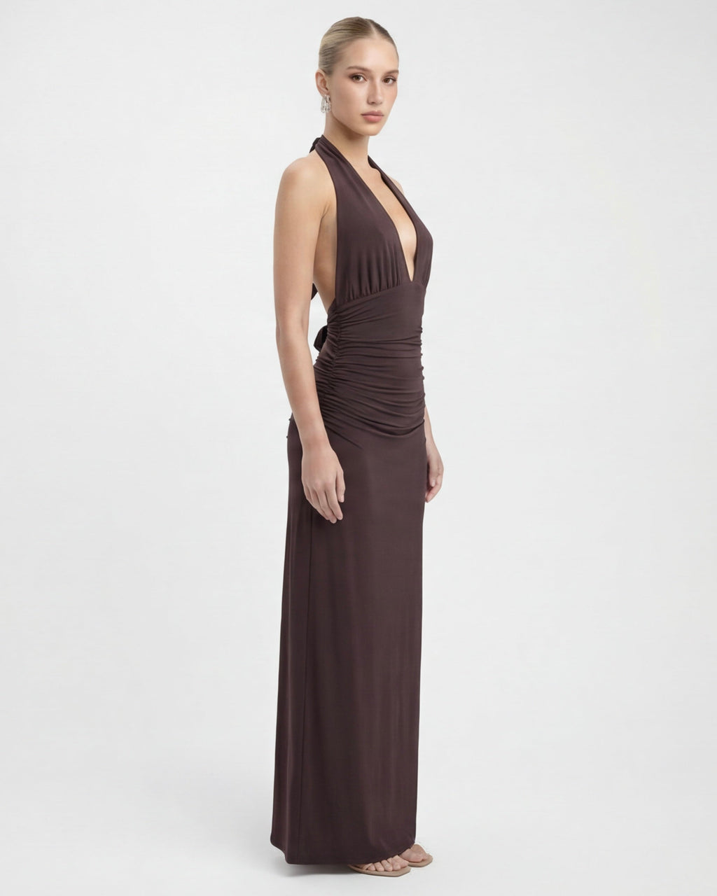 Vestido Longo com Alças ao Pescoço Riviera da Primavera