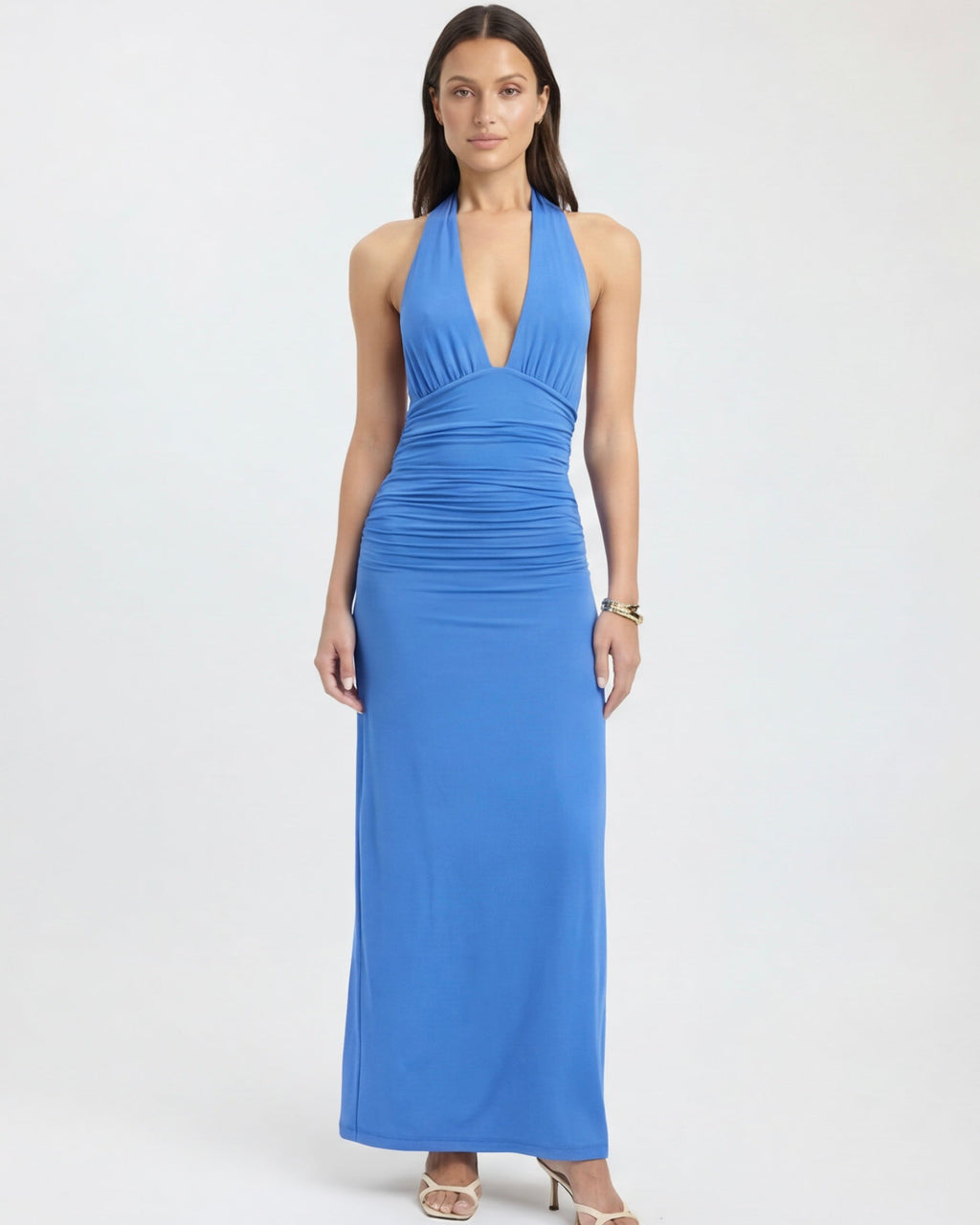 Vestido Longo com Alças ao Pescoço Riviera da Primavera