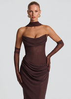 Vestido Longo Drapeado Alvorada do Vale