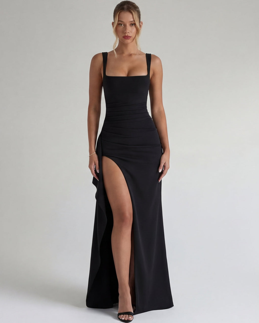 Vestido Longo de Decote Quadrado Verão do Vale